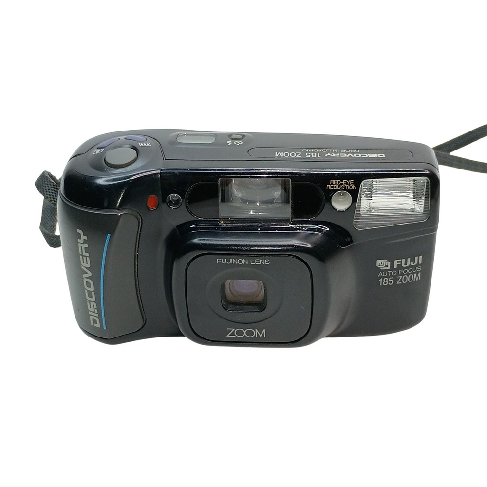 Fuji Discovery 185 Zoom 35mm Film Camera Fujinon Lens Auto Focus Black A5